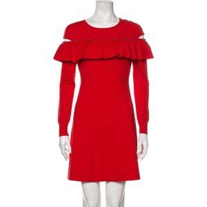 Karen Millen Red Cold Shoulder Dress With Tags